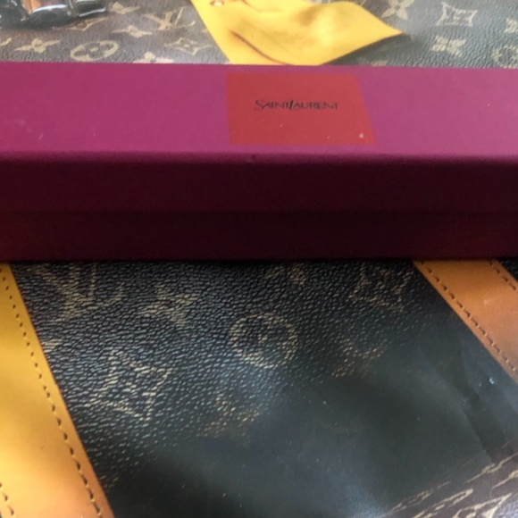 RARE Saint Laurent 10.5 x 2.5 Fuscia Red 6 Position Jewelry Box - Picture 7 of 8